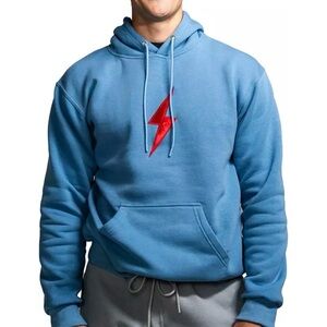 Bruce Bolt Blue Lightning Bolt Pullover Hoodie Streetwear Athleisure Pocket